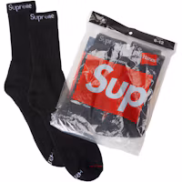 Supreme Hanes Socks (4 Pack) Black