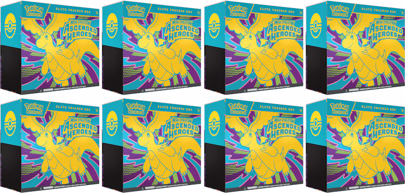 2026 Pokémon Mega Evolution Ascended Heroes Elite Trainer Box 8x Lot