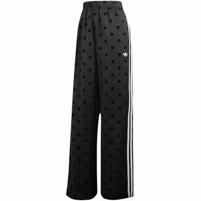 adidas Women's Satin Polka Dots Wide Leg Pant Black