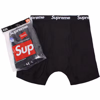 Supreme Hanes Boxer Briefs (4 Pack) Black