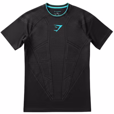 Gymshark Onyx V1 T-Shirt Black/Onyx Grey/Brand Blue