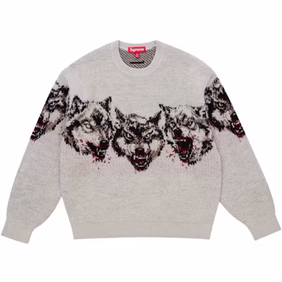 Supreme Wolves Sweater White